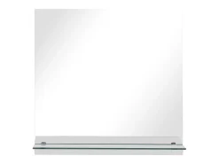 Espejo de pared con estante de vidrio templado 50x50 cm ES351569