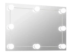 Espejo de pared con lámparas LED Cristal Rectangular