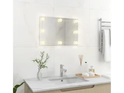 Espejo de pared con luces LED rectangular de vidrio ES114395