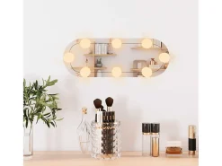 Espejo de pared con luces LED 15x40 cm cristal ovalado