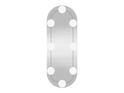 Espejo de pared con luces LED 15x40 cm cristal ovalado