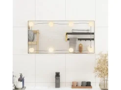 Espejo de pared con luces LED vidrio rectangular 30x60 cm ES562919