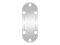 Espejo de pared con luces LED 20x50 cm cristal ovalado