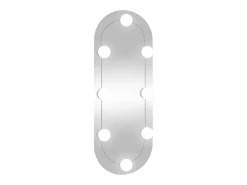 Espejo de pared con luces LED 20x50 cm cristal ovalado