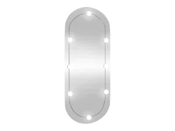 Espejo de pared con luces LED 25x60 cm cristal ovalado