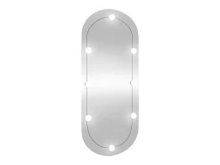 Espejo de pared con luces LED 40x90 cm cristal ovalado