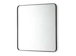 Espejo de pared cuadrado de metal negro Ola