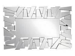 Espejo de pared de acero inoxidable y cristal - Ancho 120 x Alt. 76 cm - Plateado - UYUNI