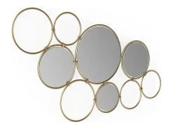 Espejo de pared de diseño LIMO en metal dorado - L 100 x H 57 cm