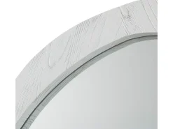 Espejo de pared de madera ovalado blanco Blac