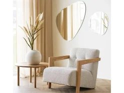 Espejo de pared DEVONPORT de metal plateado con forma orgánica (ancho 50 x alto 50 cm)