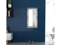 Espejo de pared estilo barroco 100x50 cm Plata