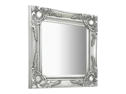 Espejo de pared estilo barroco 40x40 cm Plata