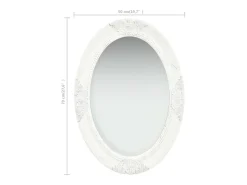 Espejo de pared estilo barroco 50x70 cm Blanco