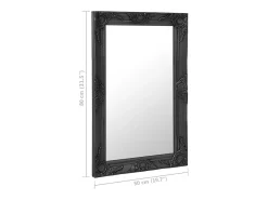 Espejo de pared estilo barroco 50x80 cm negro