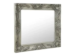 Espejo de pared estilo barroco 60x60 cm Plata