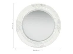 Espejo de pared estilo barroco blanco 50 cm ES138201