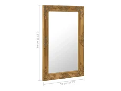 Espejo de pared estilo barroco 50x80 cm Dorado
