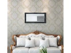 Espejo de pared estilo barroco 100x50 cm negro