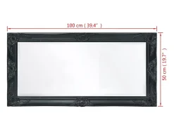 Espejo de pared estilo barroco 100x50 cm negro