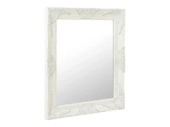 Espejo de pared estilo barroco 50x60 cm Blanco