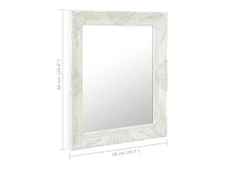 Espejo de pared estilo barroco 50x60 cm Blanco