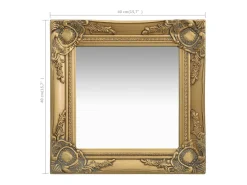 Espejo de pared estilo barroco dorado 40x40 cm ES334481