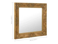 Espejo de pared estilo barroco 60x60 cm Dorado