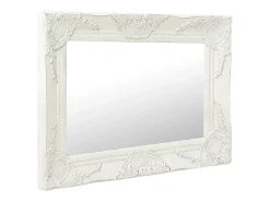 Espejo de pared estilo barroco blanco 50x40 cm ES526033