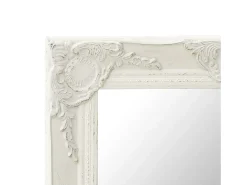 Espejo de pared estilo barroco blanco 50x40 cm ES526033