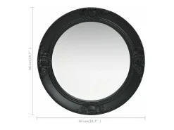Espejo de pared estilo barroco negro 50 cm ES357038
