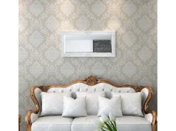 Espejo de pared estilo barroco blanco 100x50 cm ES795534