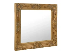 Espejo de pared estilo barroco dorado 60x60 cm ES910693