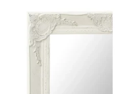 Espejo de pared estilo barroco 60x40 cm Blanco