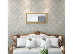Espejo de pared estilo barroco dorado 100x50 cm ES698895