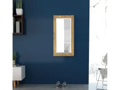 Espejo de pared estilo barroco dorado 100x50 cm ES698895