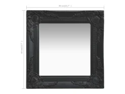 Espejo de pared estilo barroco 40x40 cm negro