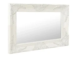 Espejo de pared estilo barroco blanco 60x40 cm ES250671