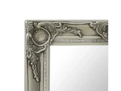 Espejo de pared estilo barroco plateado 50x50 cm ES894163