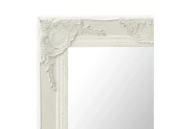 Espejo de pared estilo barroco blanco 50x80 cm ES104955