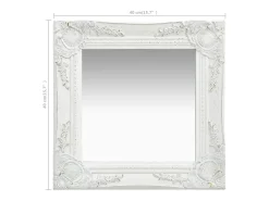 Espejo de pared estilo barroco 40x40 cm Blanco