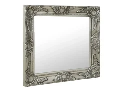 Espejo de pared estilo barroco 50x50 cm Plata