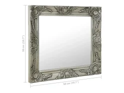 Espejo de pared estilo barroco 50x50 cm Plata