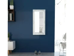 Espejo de pared estilo barroco 100x50 cm blanco