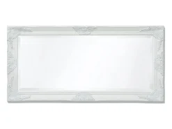 Espejo de pared estilo barroco 100x50 cm blanco