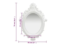 Espejo de pared estilo castillo blanco 56x76 cm ES613790