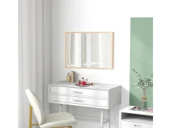 Espejo de pared Malva Homcom con marco natural 70x50x2 cm