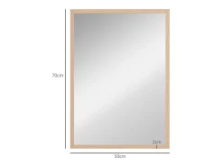 Espejo de pared Malva Homcom con marco natural 70x50x2 cm