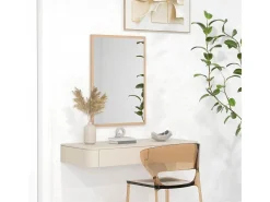 Espejo de pared Malva Homcom con marco natural 70x50x2 cm