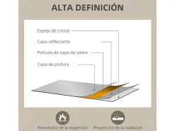 Espejo de pared Malva Homcom con marco natural 70x50x2 cm